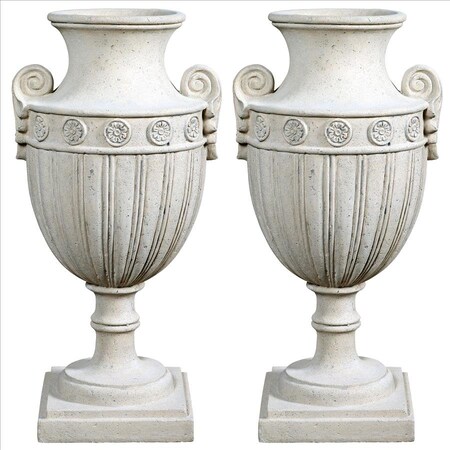 Design Toscano Emperor Roman-Style Architectural Garden Urns: Set of Two NE9210158